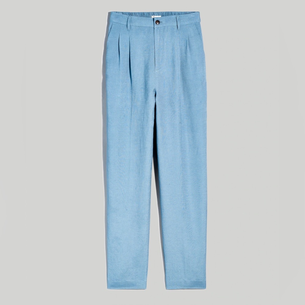 Madewell Petite Tailored Tapered Pant in Linen-Blend
